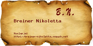 Breiner Nikoletta névjegykártya