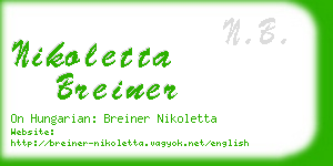 nikoletta breiner business card